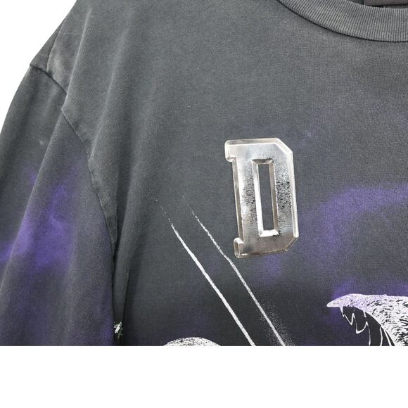 Diesel Black Chrome Wolf Eagle Long Sleeve Tee XL Distressed Fade Grunge Y2K - Picture 7 of 13